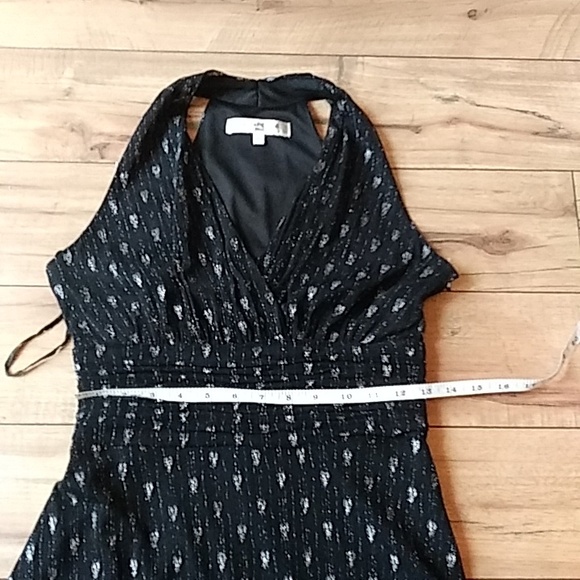Evan Picone Black And Metallic Halter Cocktail Dress. Size 4 - Picture 16 of 17